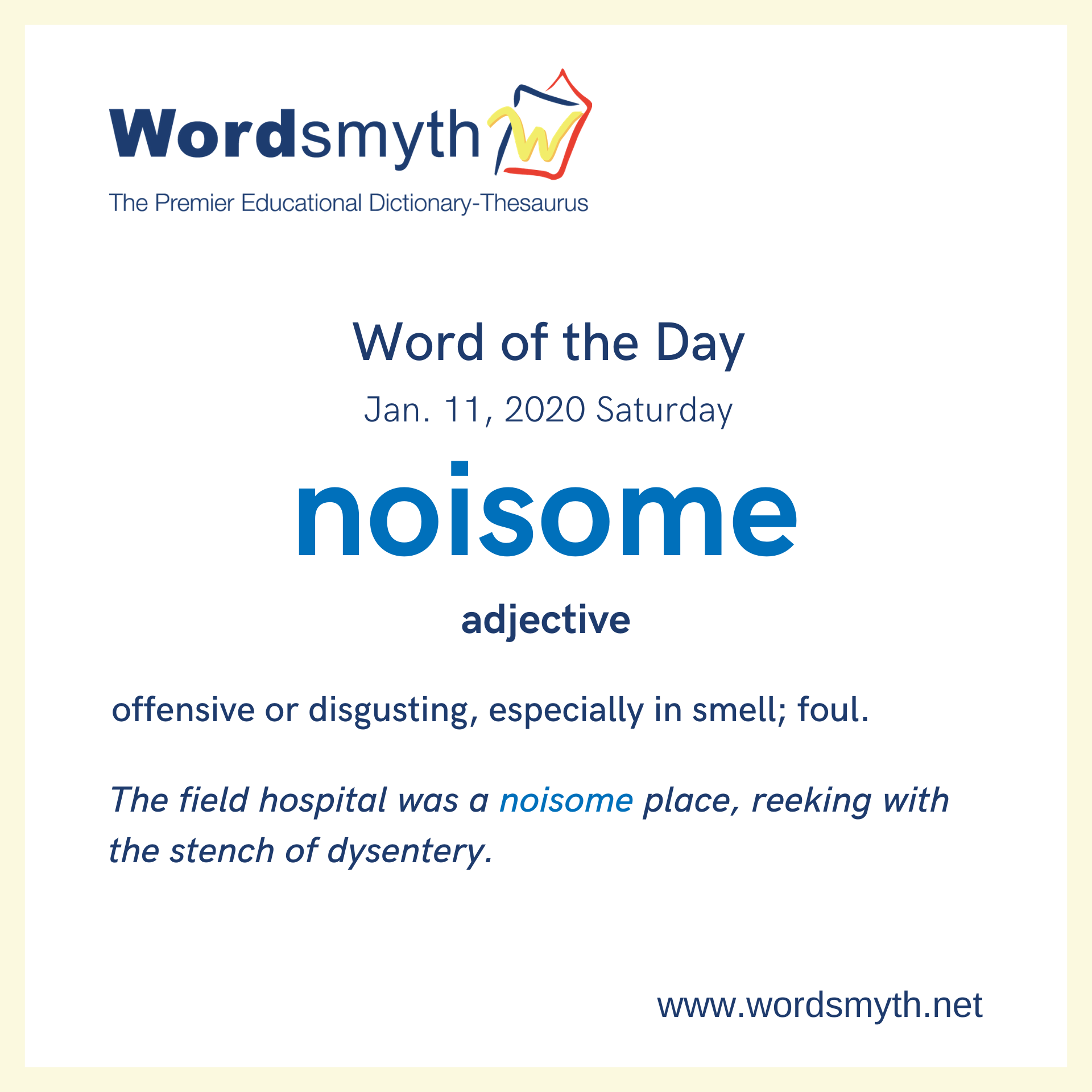 word of the day noisome